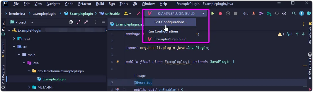 Access Edit Configurations