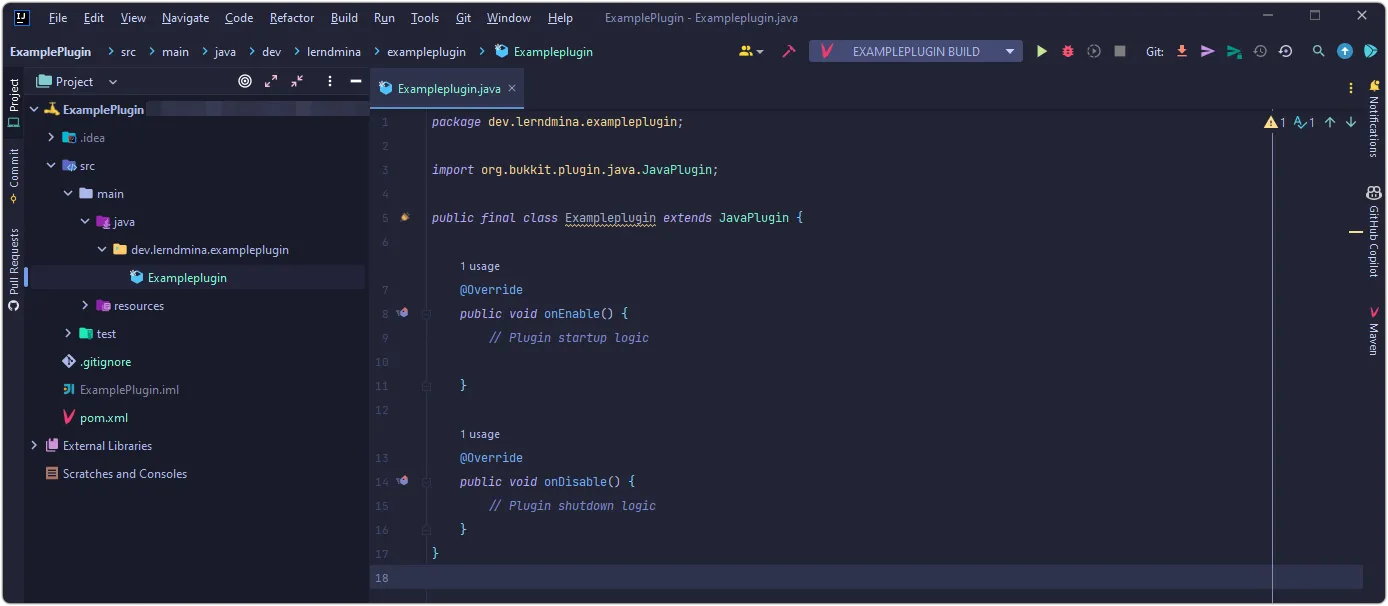 Displaying the Main Class